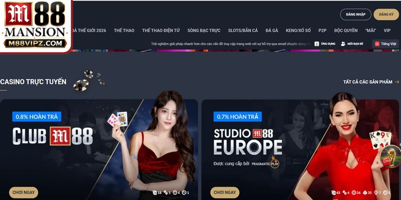 Các trang web đen cố tình sao chép giao diện M88 để dụ dỗ người chơi nạp tiền